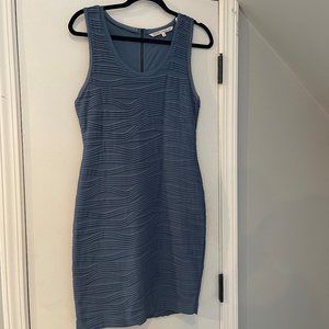 Rachel Roy Bodycon Sleeveless Scoop Neck Slate Blue Dress sz L